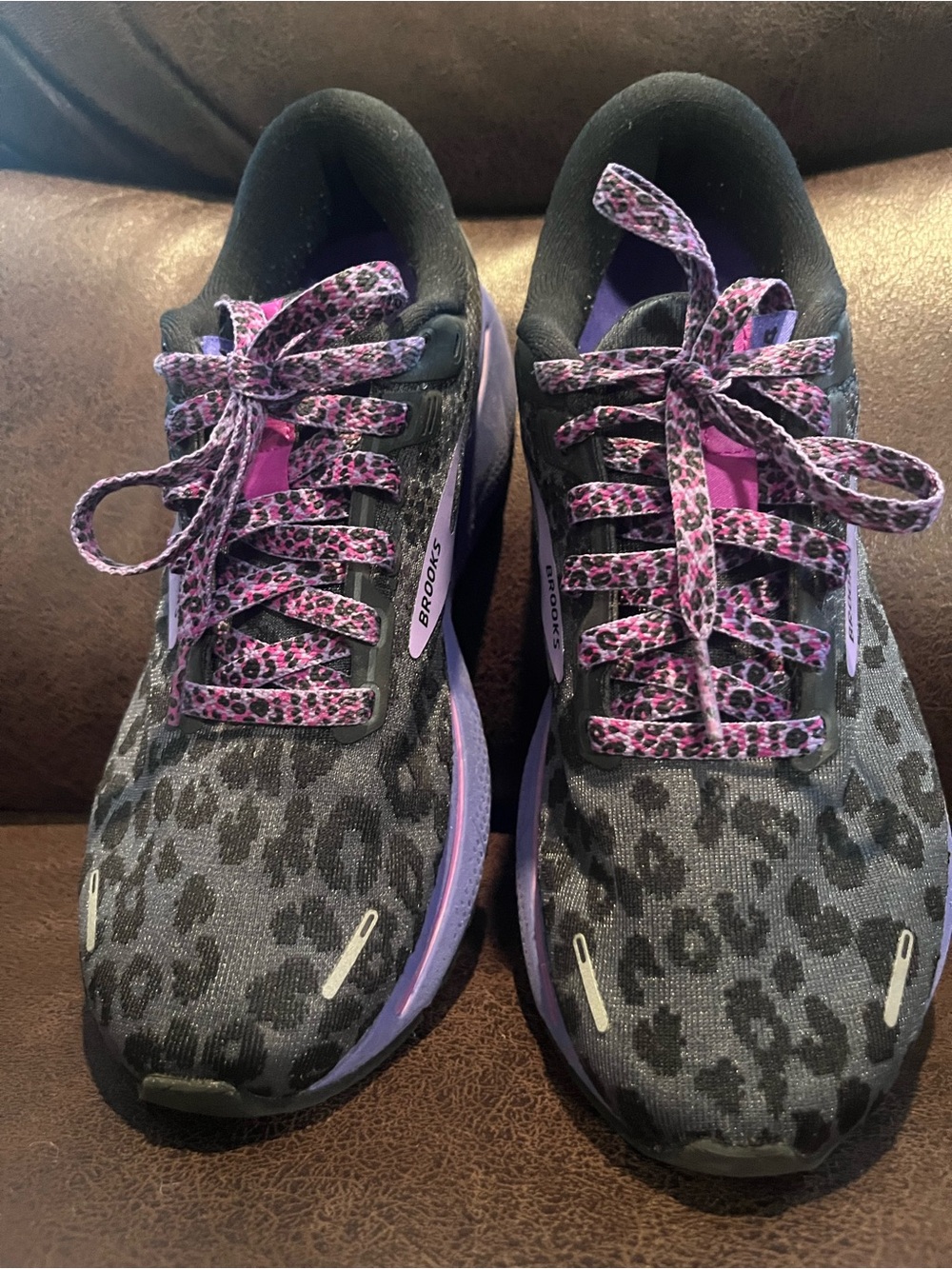 Brooks Women's Black & Purple Leopard-Print Running Shoes